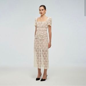 Self Portrait Guipere Midi Dress